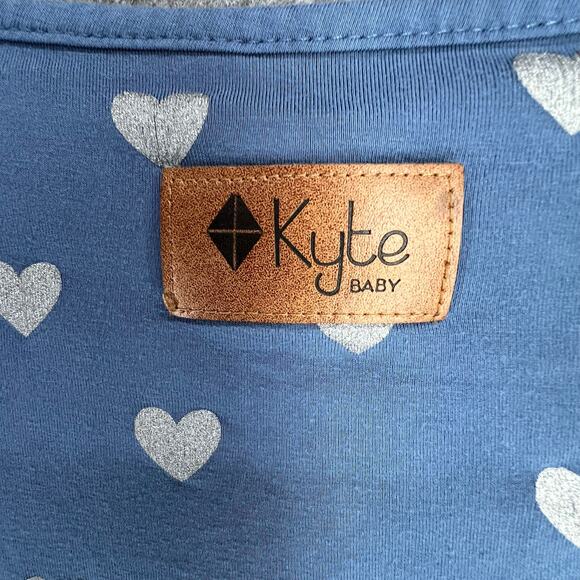 Kyte Baby Blanket Cover Blue Steel Hearts Bamboo Rayon Butter Soft Breathable - Picture 9 of 11